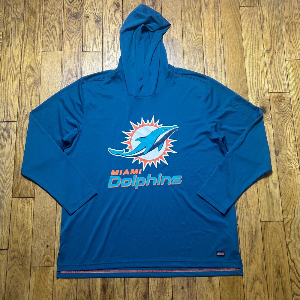 Genuine Dickies Miami Dolphins Performance Hoodie Aqua Teal Mens 2XL